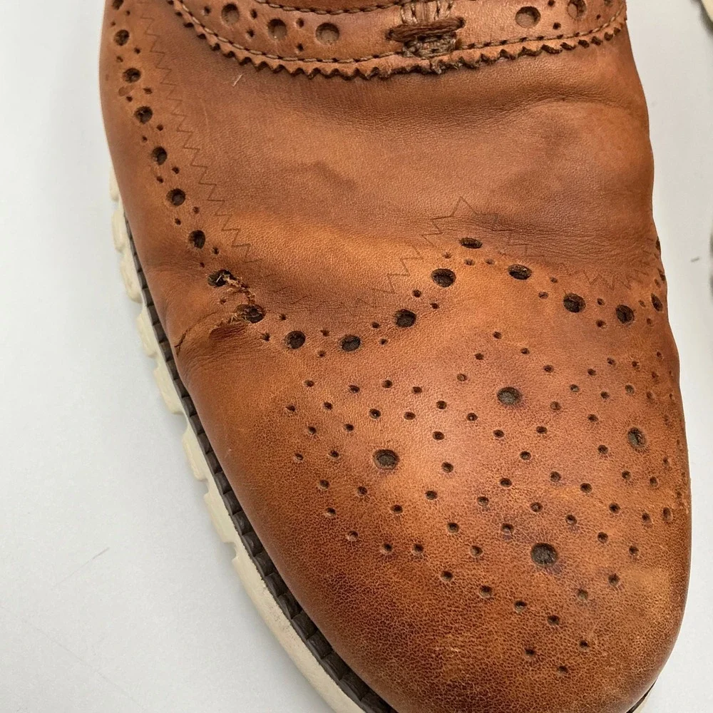 Cole Haan Zerogrand Wingtip Oxford British Tan‎ Leather Mens Shoes C23579